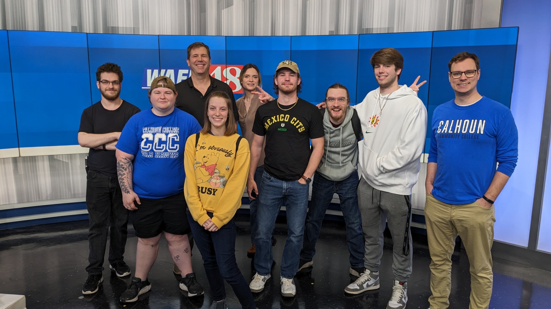 Calhoun students during a visit to WAFF 48.