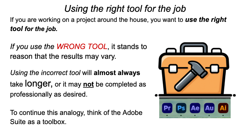 Screenshot of When to Use After Effects or Premiere Document